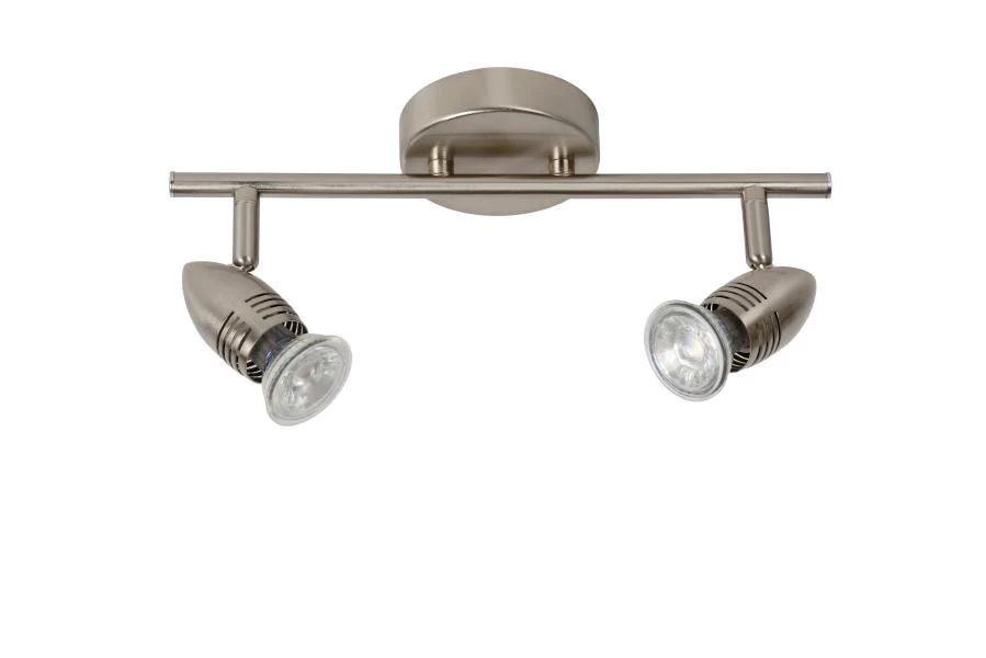 Lucide CARO-LED - Plafondspot - LED - GU10 - 2x5W 2700K - Mat chroom - uit